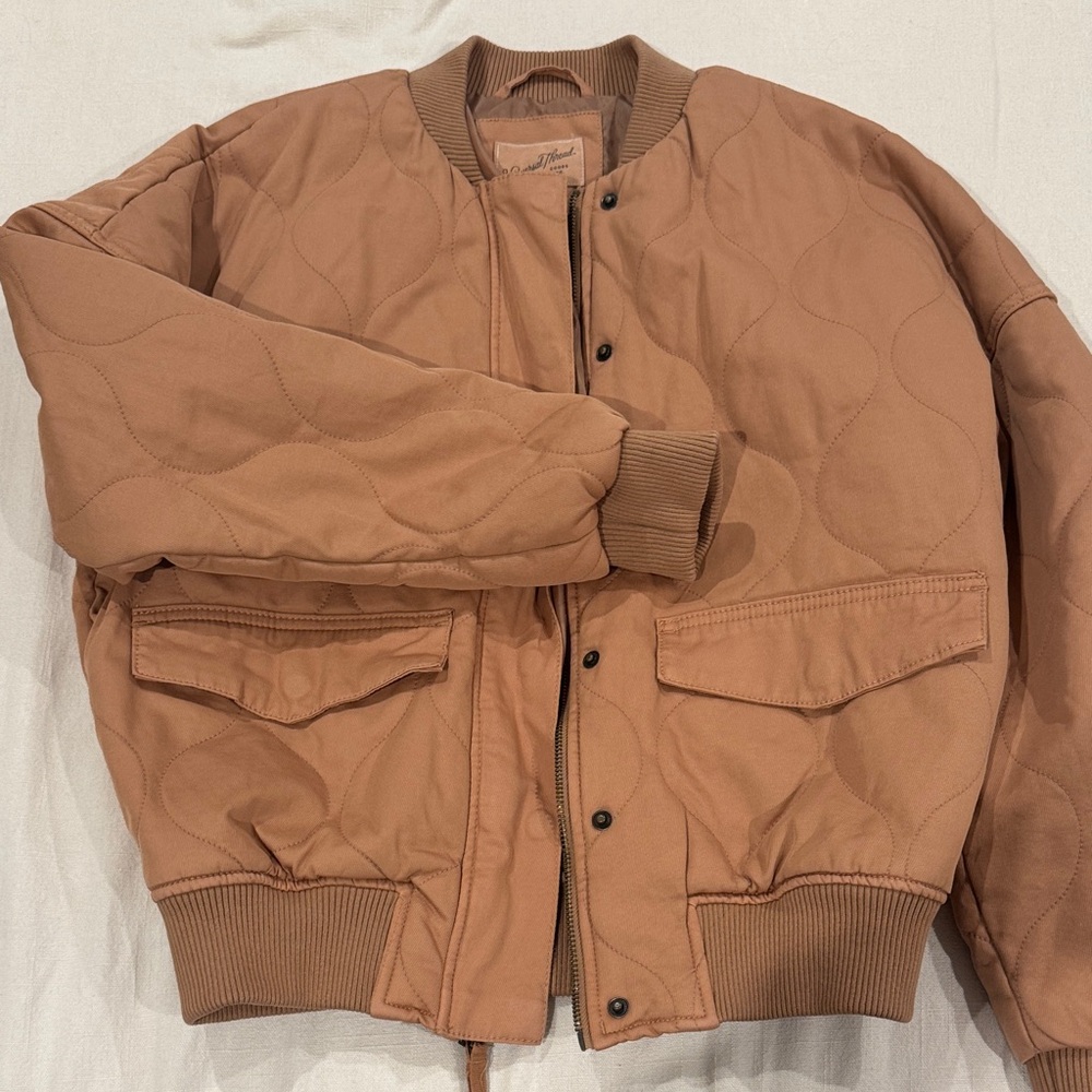 Universal Thread Women's Quilted Brown Bomber Jacket